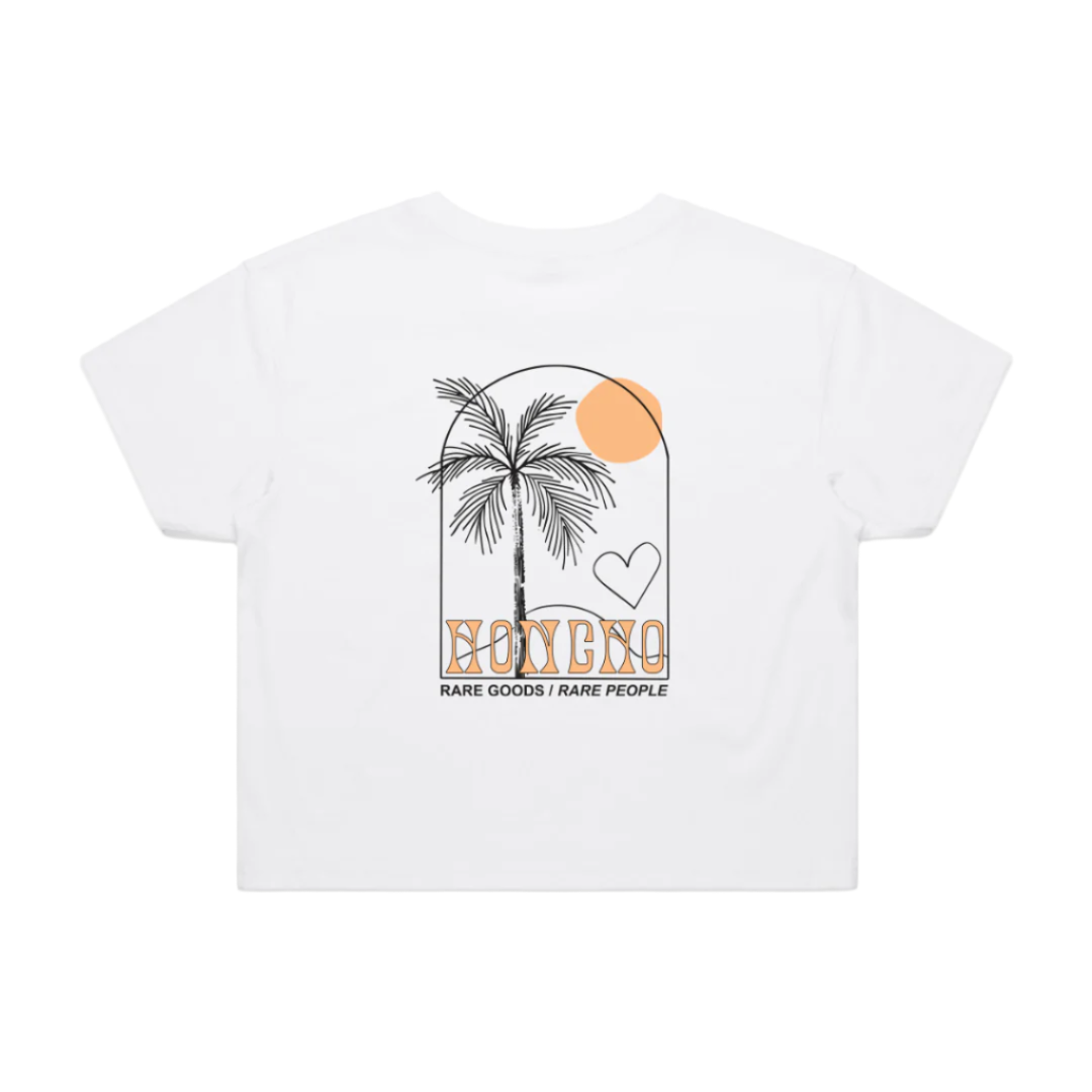 Scene SS Crop Tee - White