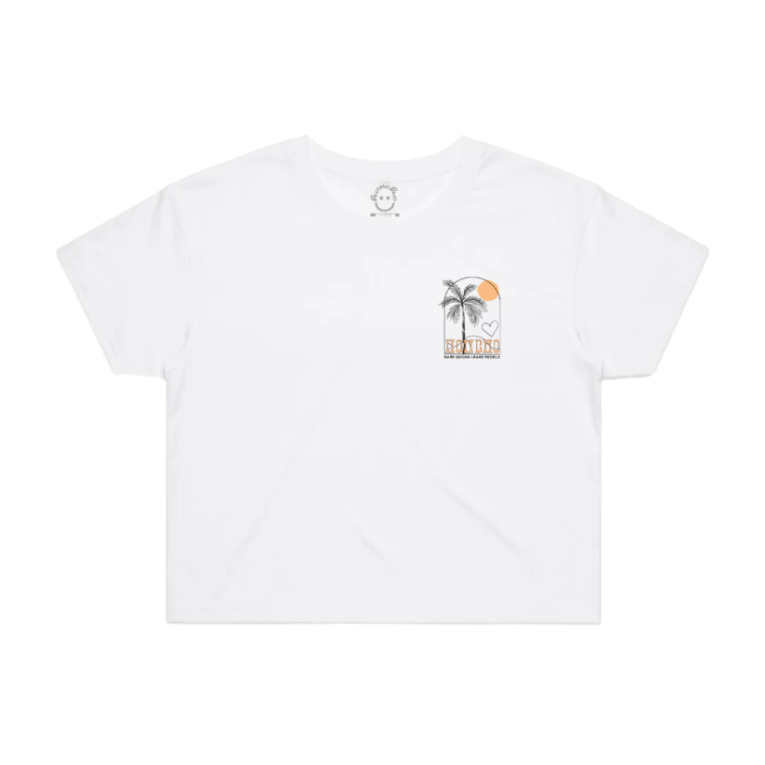 Scene SS Crop Tee - White