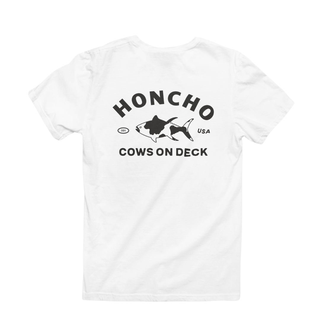 Cows on Deck Tee - White