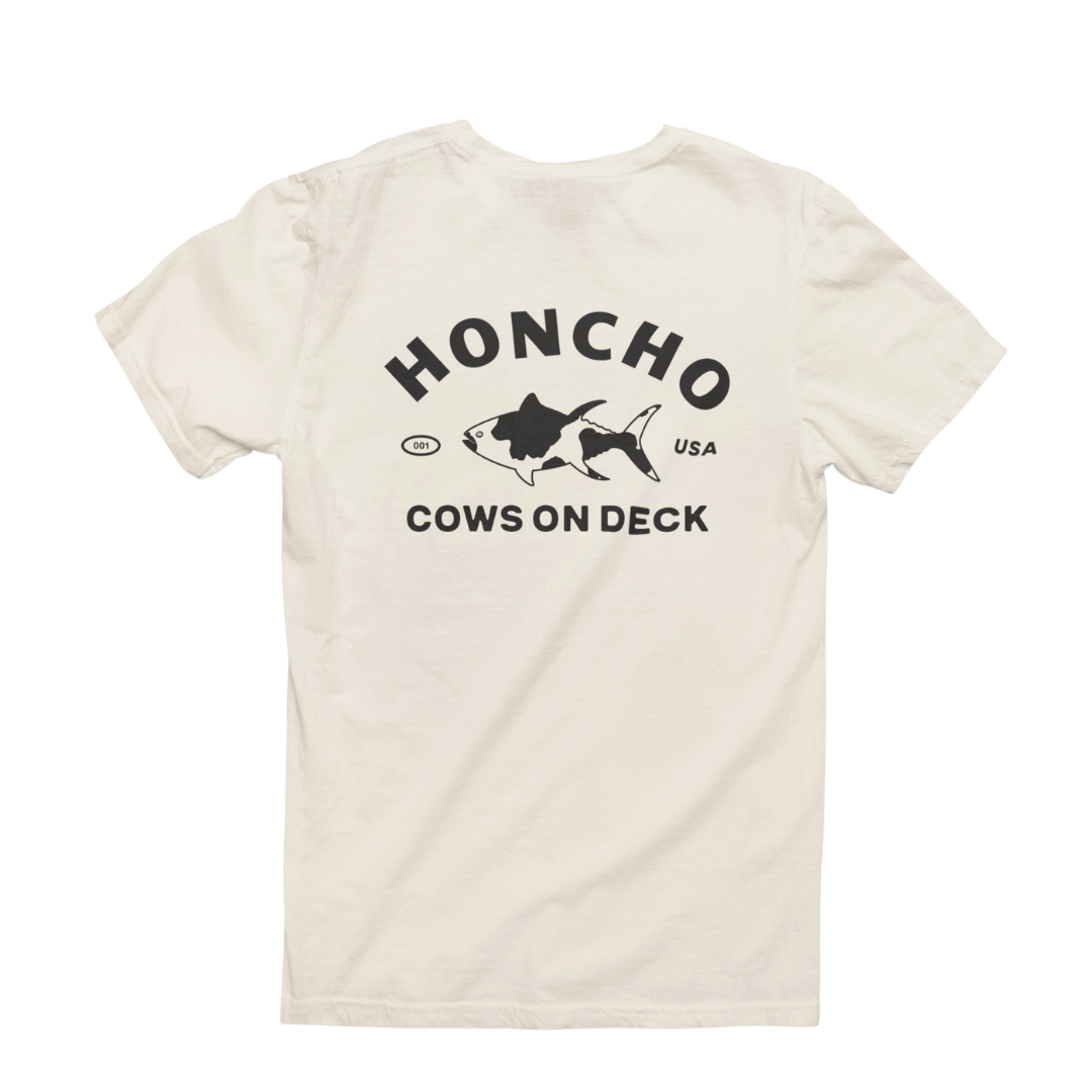 Cows on Deck Tee - Vintage White